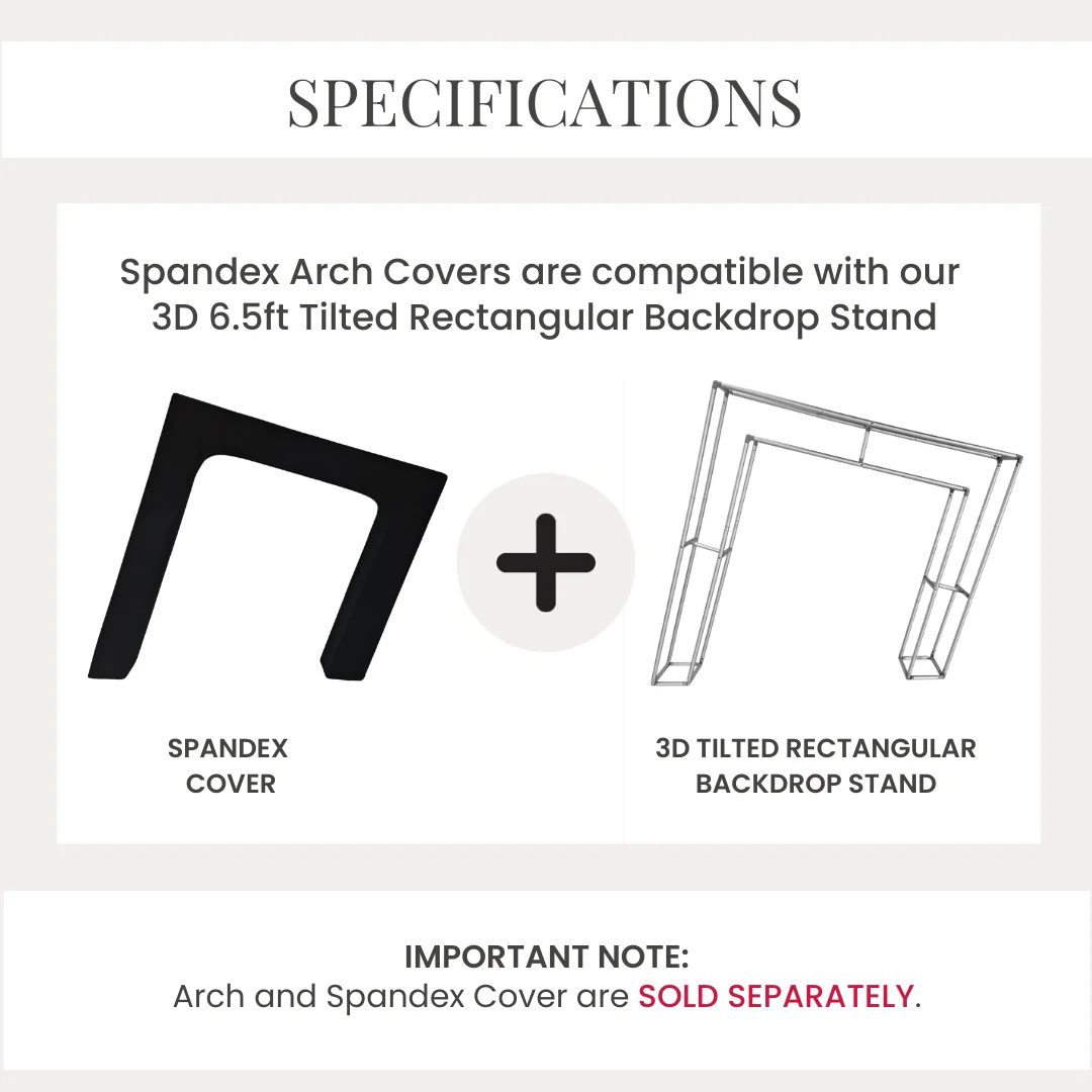 Spandex Cover for 3D Tilted Rectangular Backdrop Stand - Black - Image 3