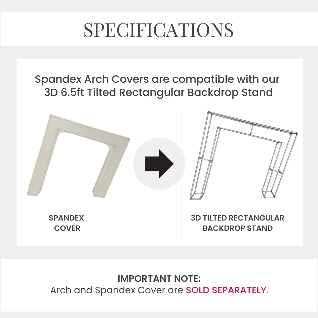 Spandex Cover for 3D Tilted Rectangular Backdrop Stand - Ivory - Image 3