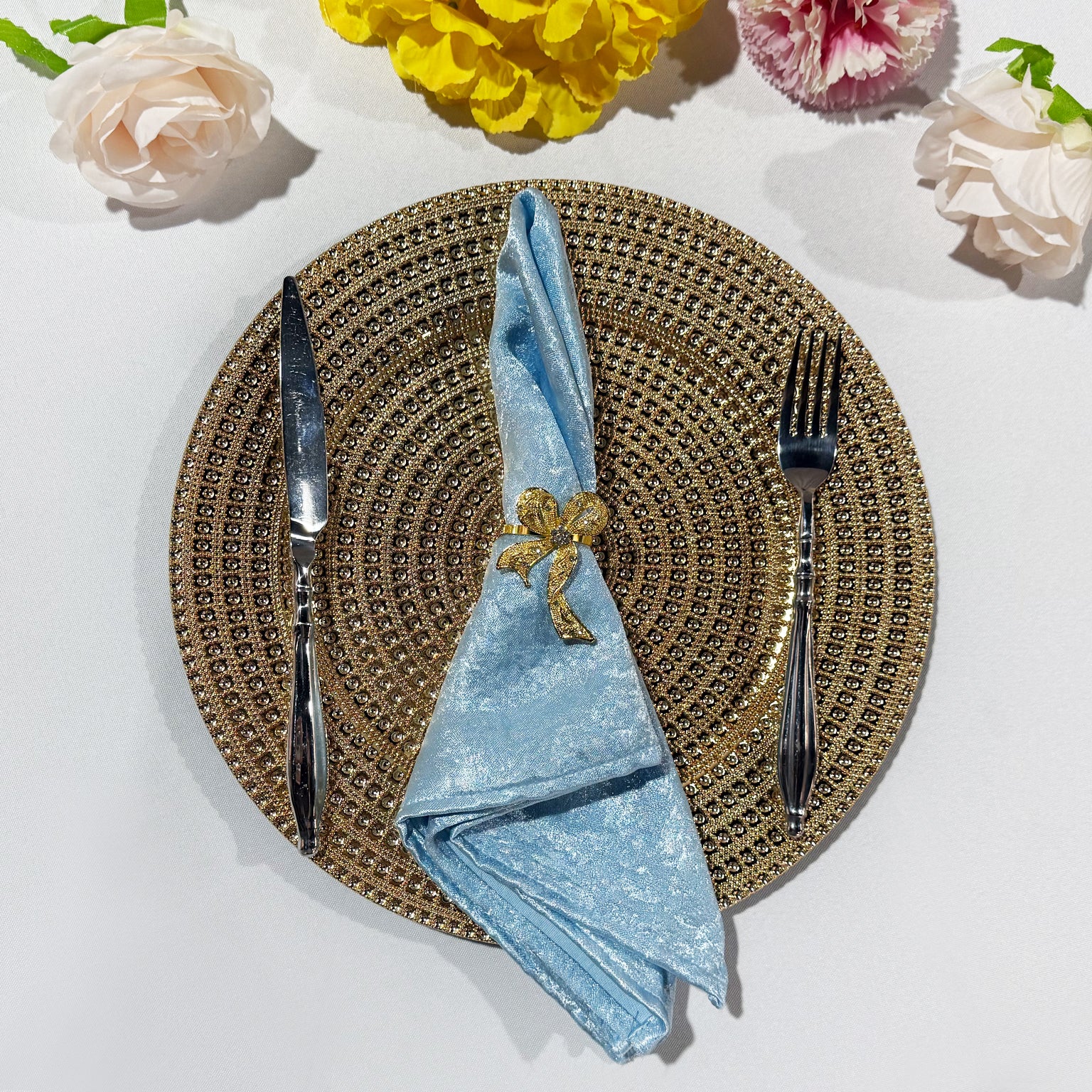 5 pcs/pk Crinkle Shimmer Napkin 20"x20" - Baby Blue - Image 3