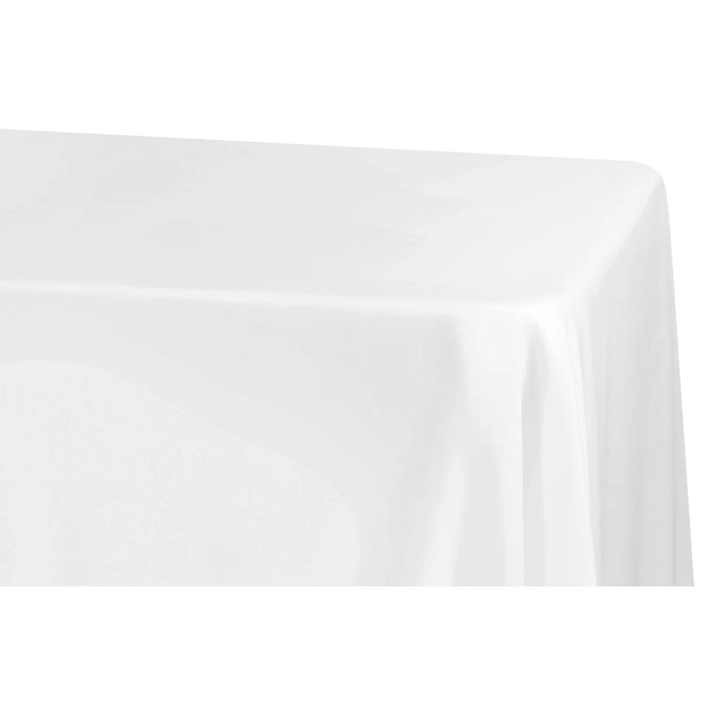 90"x156" Rectangular Oblong Premium Polyester Tablecloth - White - Image 4