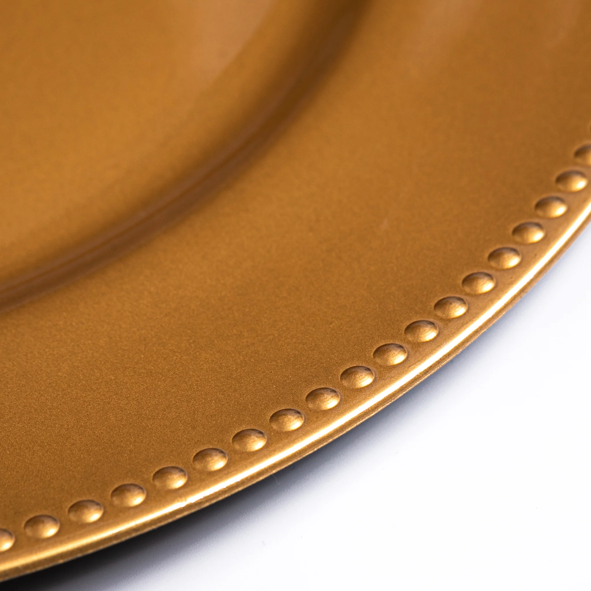 Beaded Round 13" Charger Plates - Gold - Image 3