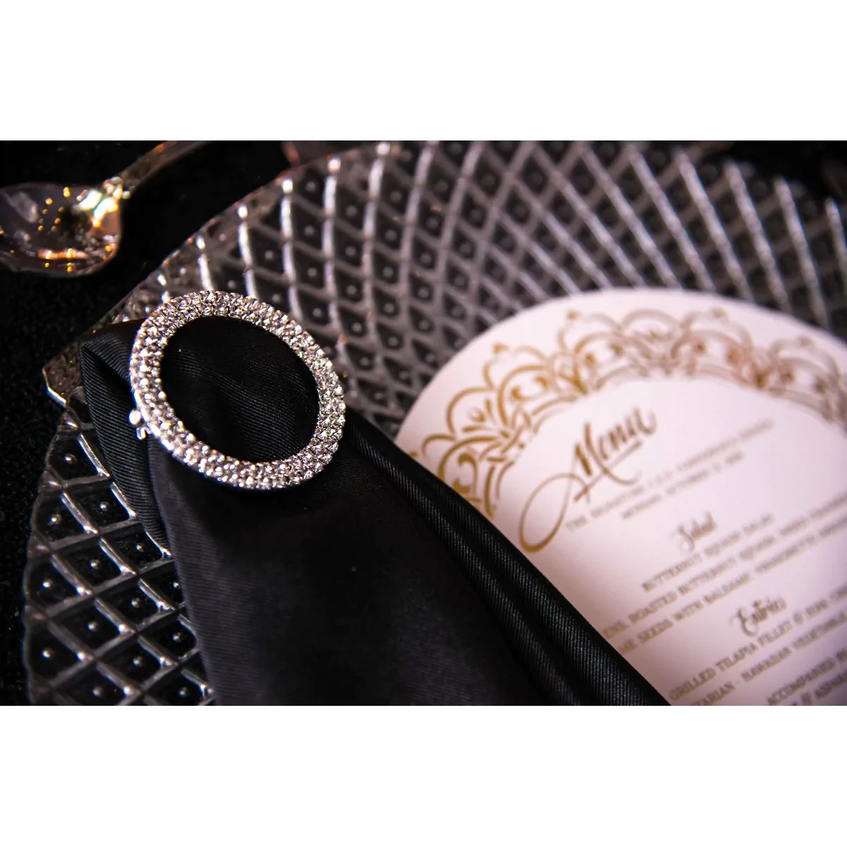 Economy Polyester Napkin 20"x20" - Black - Image 3