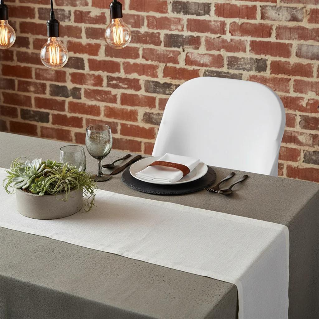 Folding Spandex Chair Cover - White - Image 4