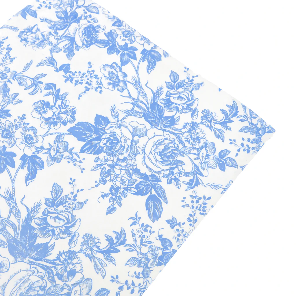 French Toile 20"x20" Linen Napkin (5pc/pk) - Baby Blue - Image 3