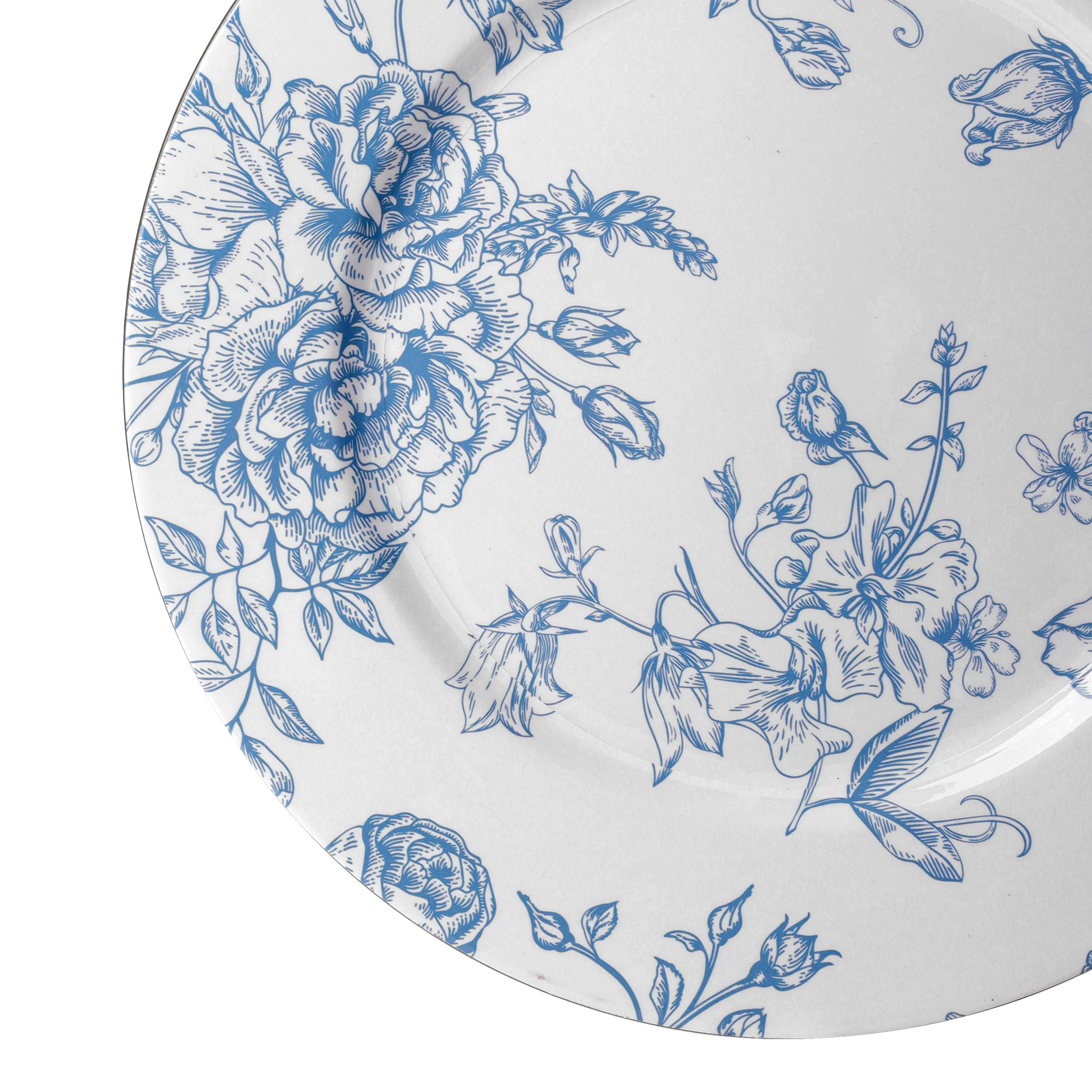 French Toile Acrylic Charger Plate - Baby Blue - Image 4