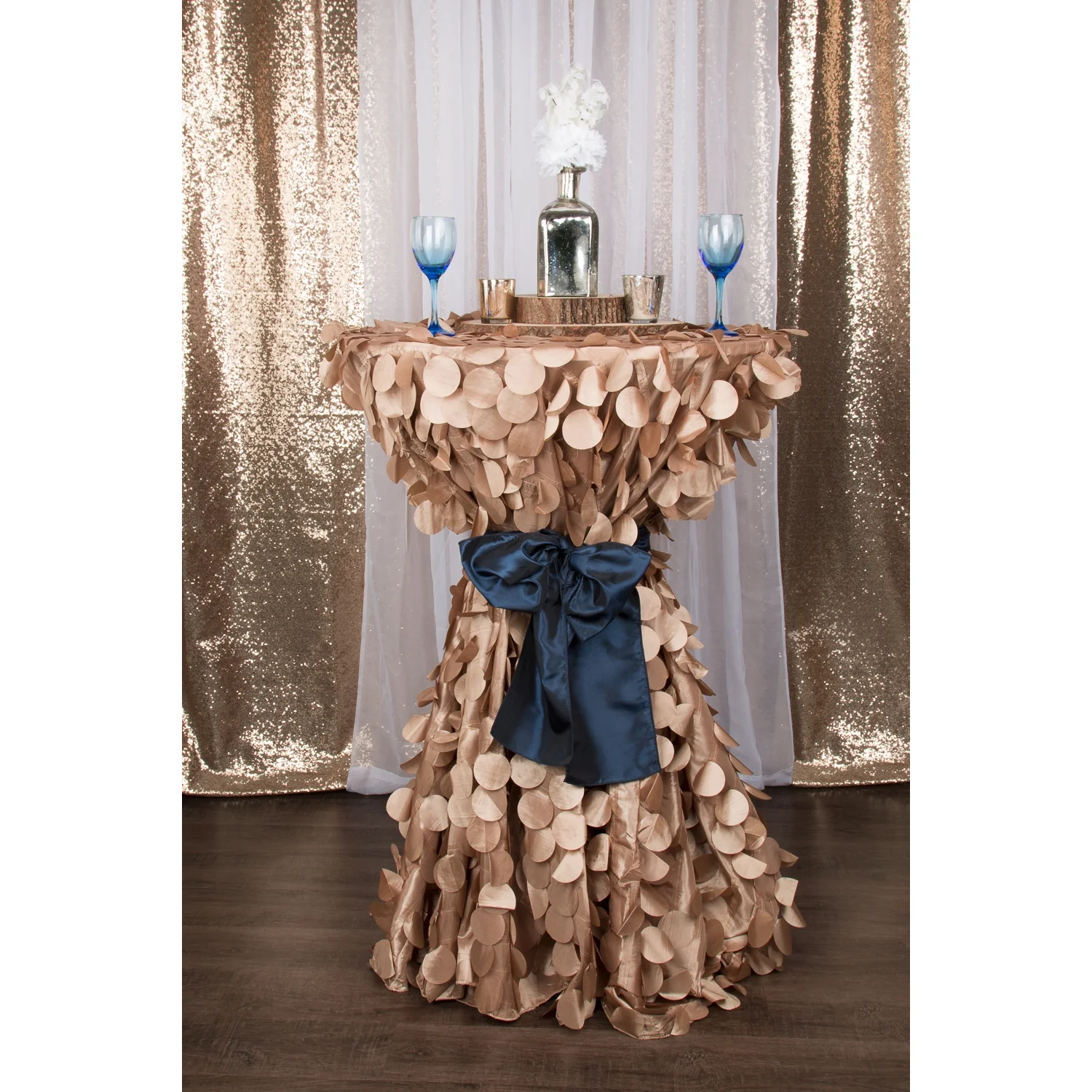 Glitz Sequin 12ft H x 52" W Drape/Backdrop panel - Champagne - Image 4