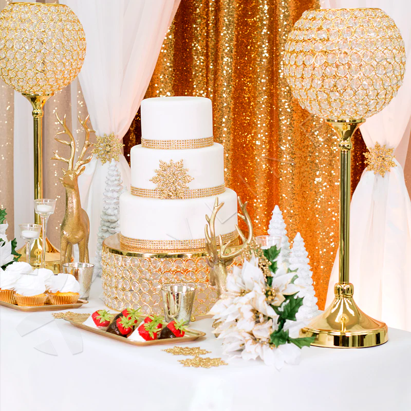 Glitz Sequin 12ft H x 52" W Drape/Backdrop panel - Gold - Image 4