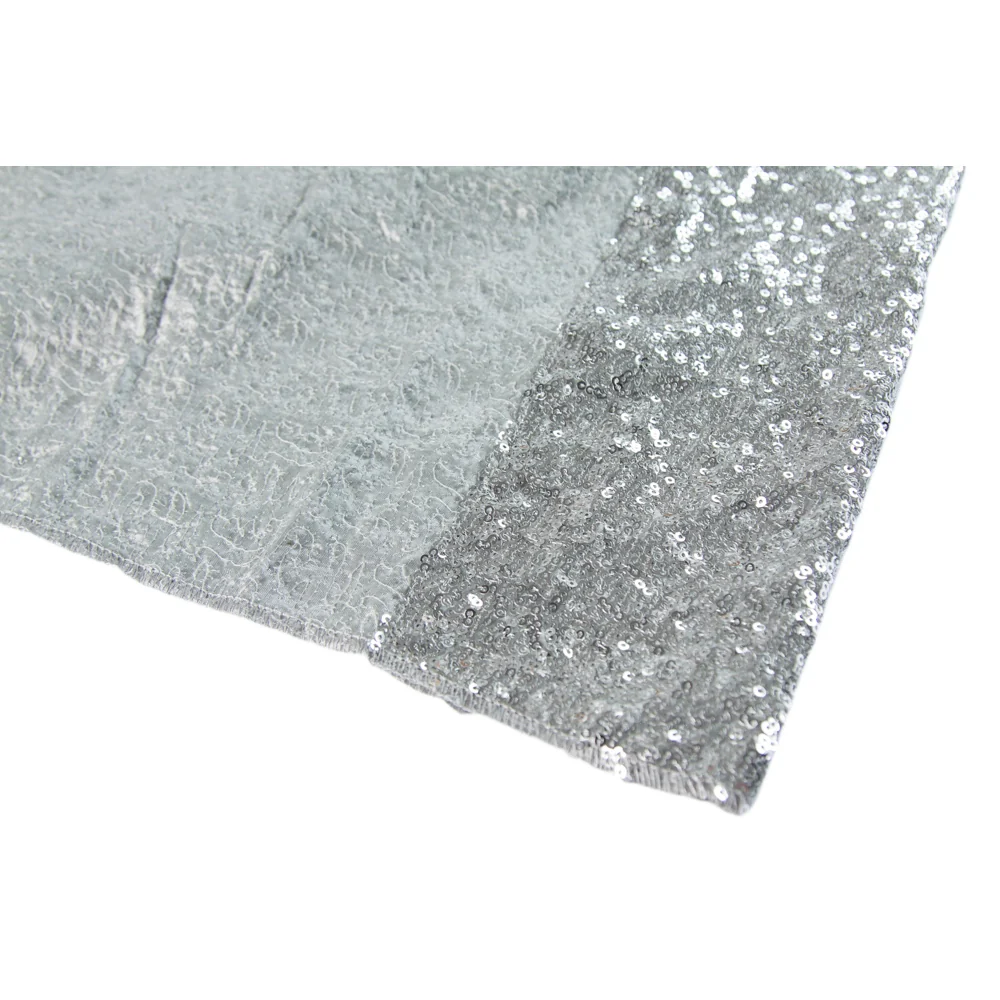 Glitz Sequin 12ft H x 52" W Drape/Backdrop panel - Silver - Image 3