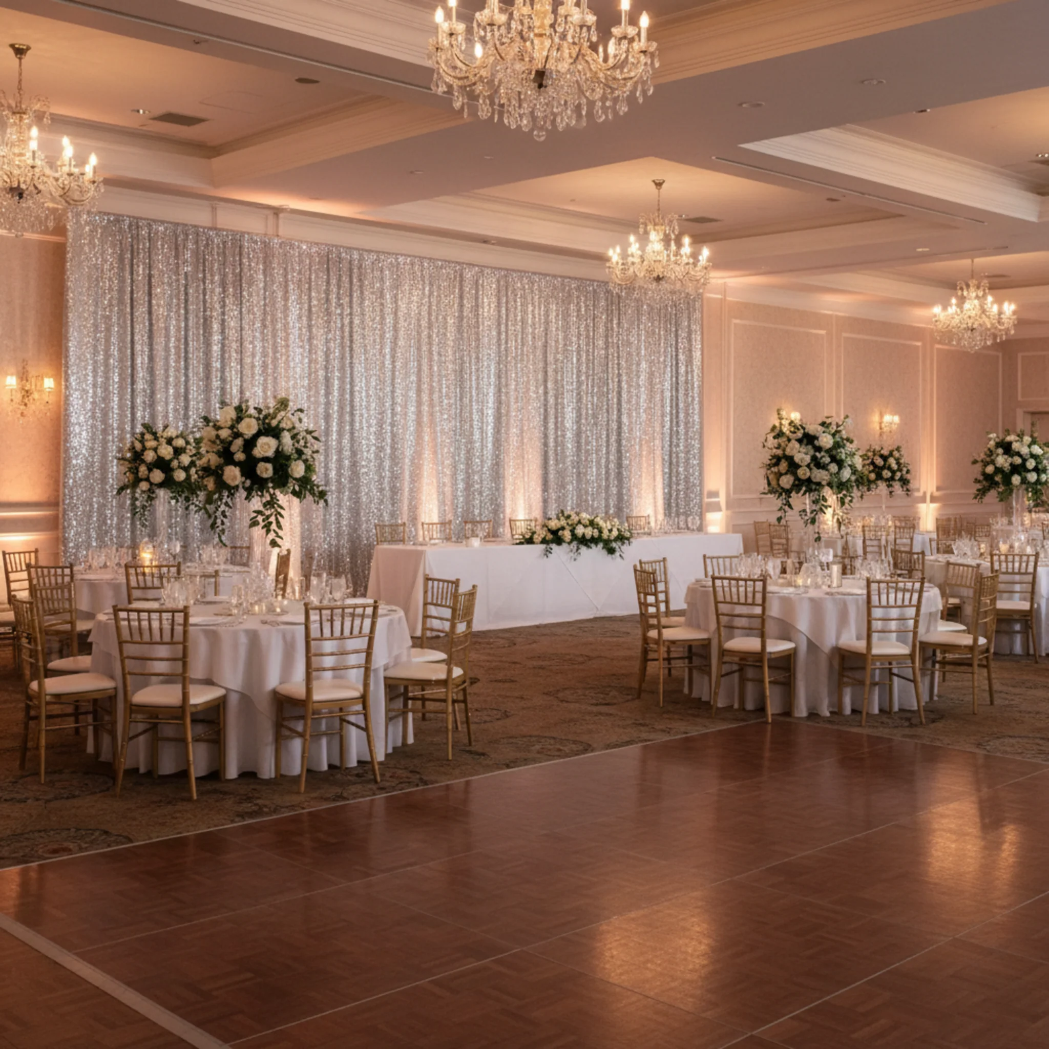 Glitz Sequin 12ft H x 52" W Drape/Backdrop panel - Silver - Image 7