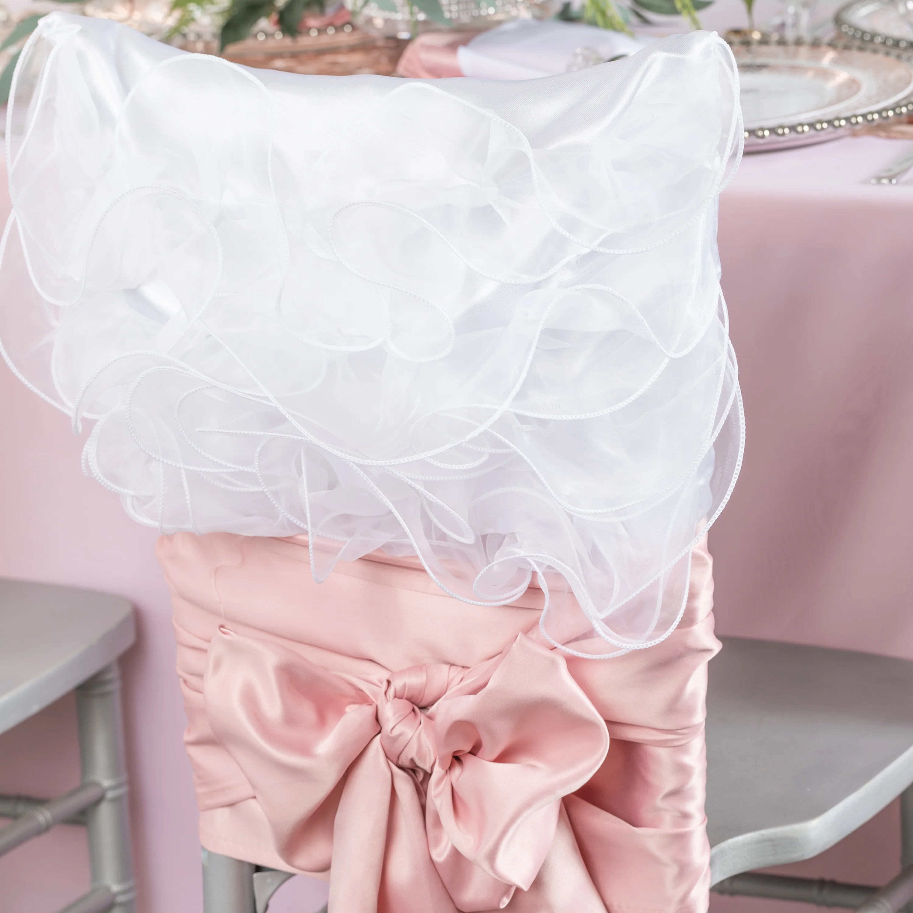 Lamour Satin Chair Sash - Dusty Rose/Mauve - Image 3