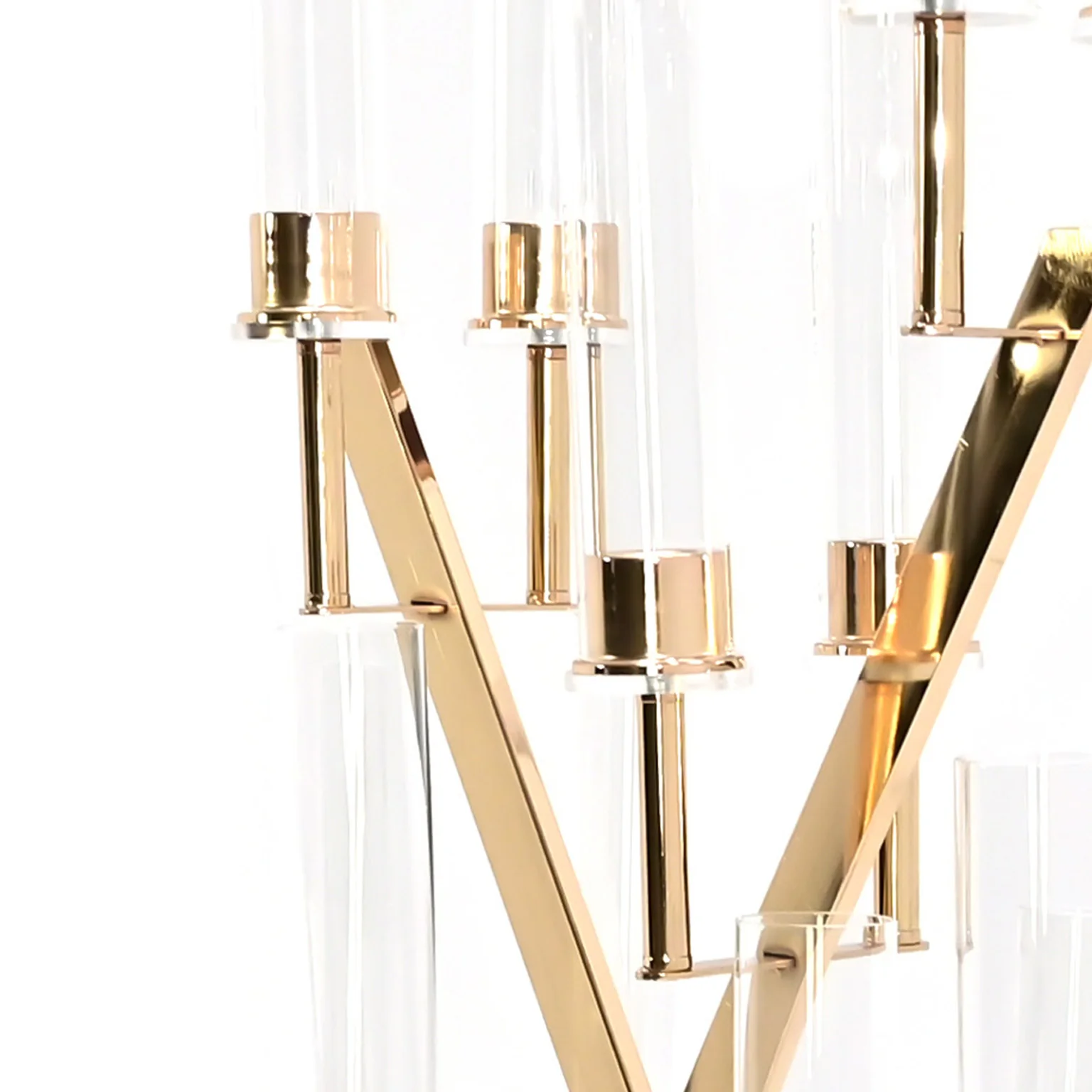 16 Branches Gold Metal Candelabra Centerpiece - Image 4