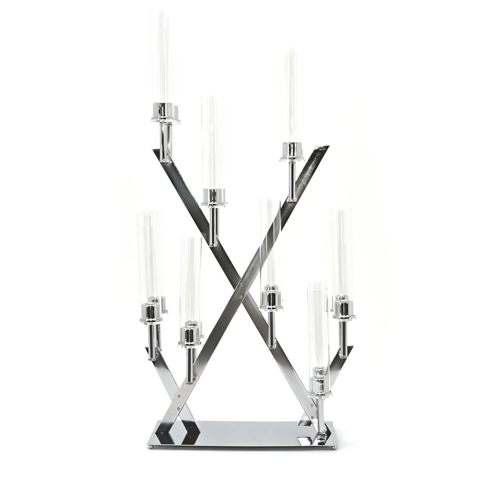 16 Branches Silver Metal Candelabra Centerpiece - Image 3