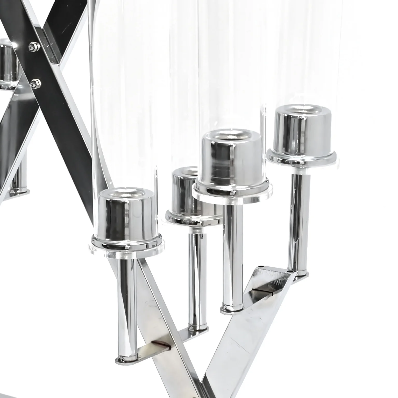 16 Branches Silver Metal Candelabra Centerpiece - Image 6