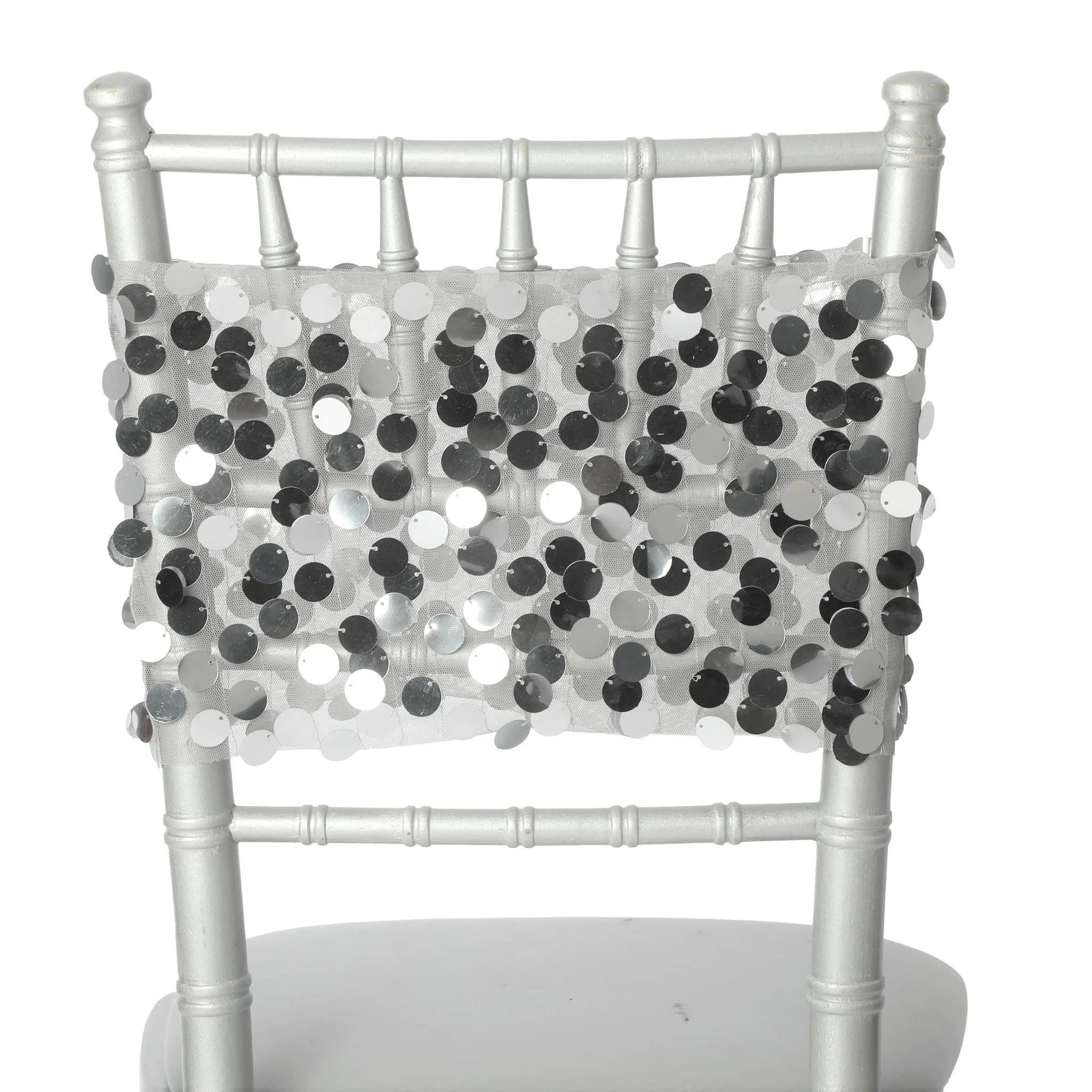 5 pcs/pk Payette Sequin Chair Bands - Silver - Image 4