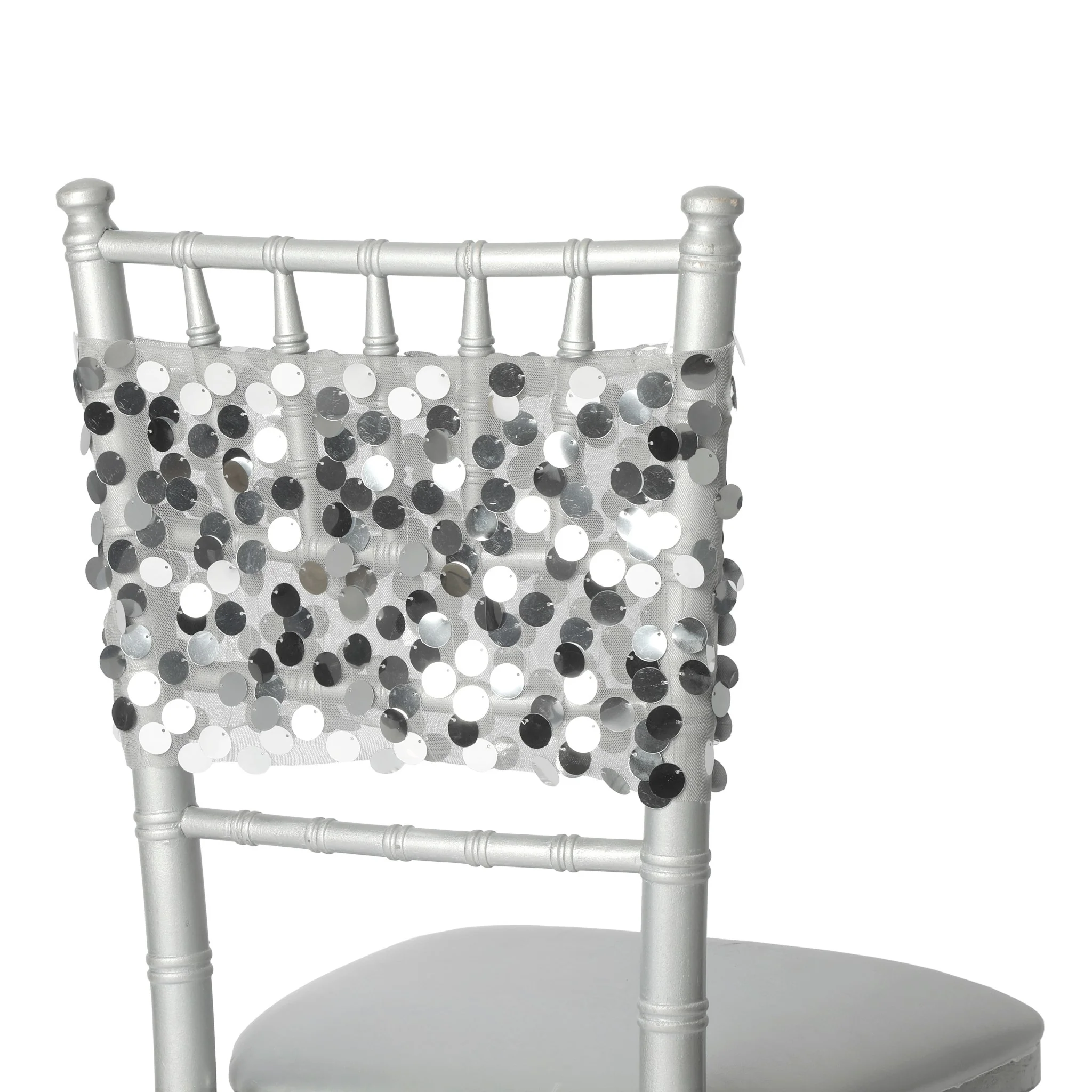 5 pcs/pk Payette Sequin Chair Bands - Silver - Image 5
