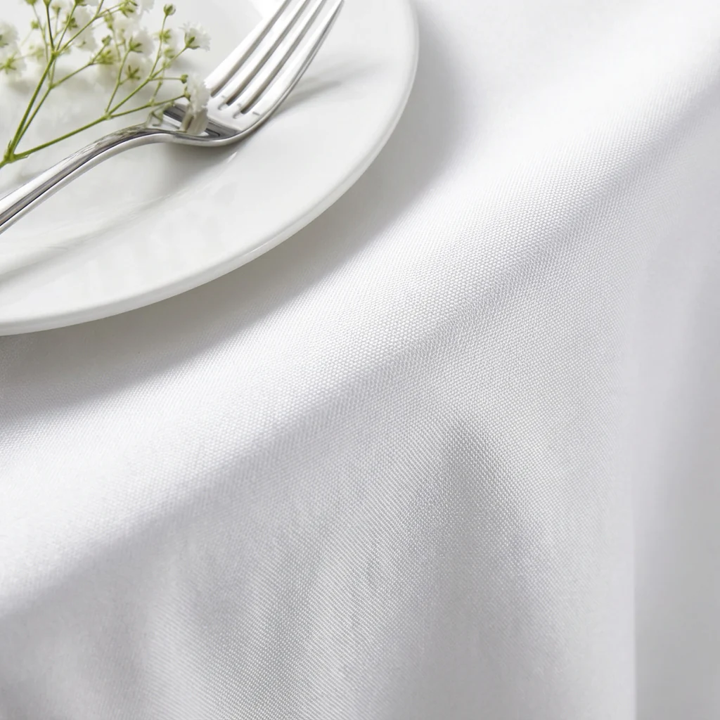 Premium Polyester 108" Round Tablecloth - White - Image 4