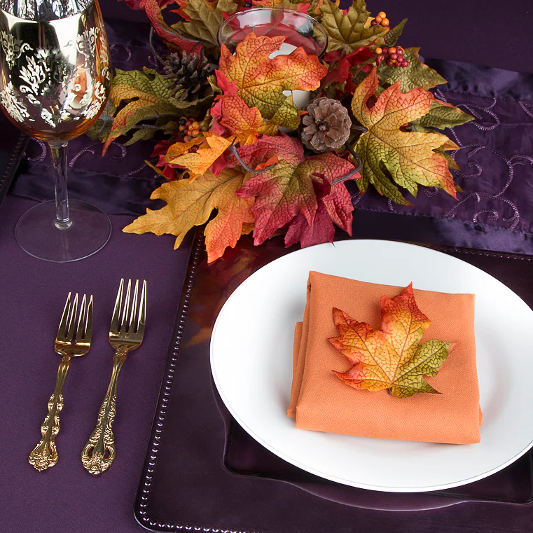 Premium Polyester Napkin 20"x20" - Burnt Orange - Image 4