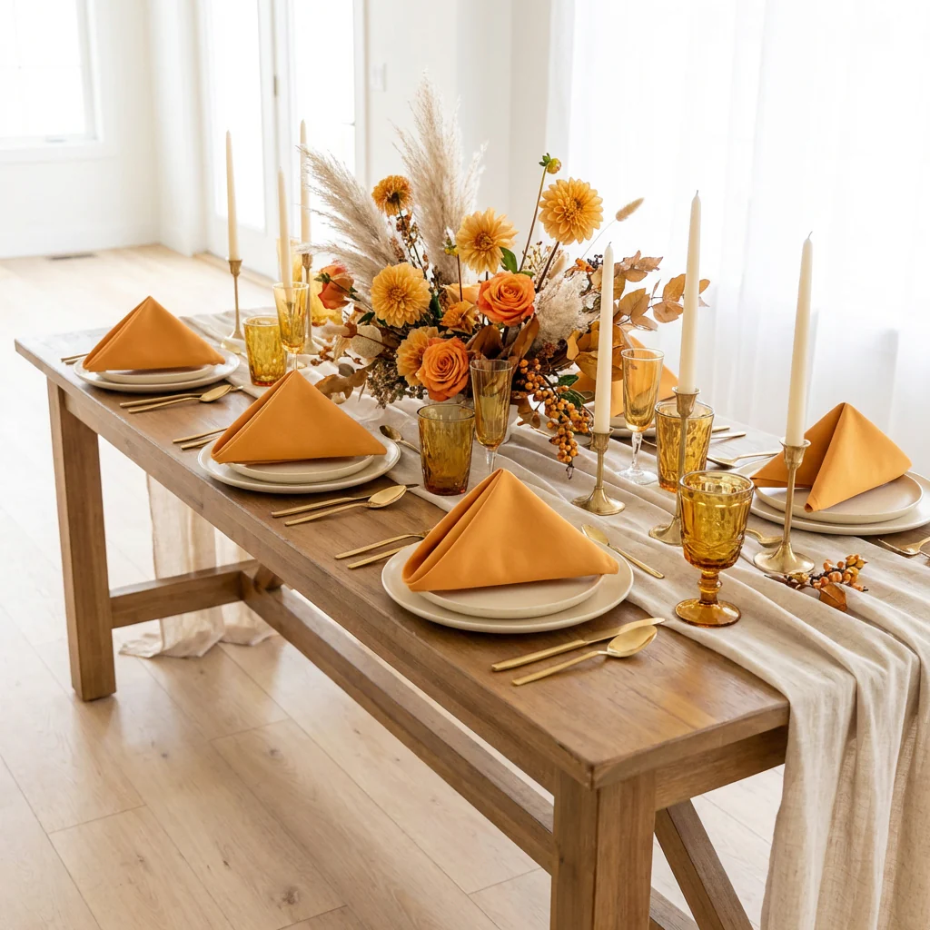 Premium Polyester Napkin 20"x20" - Burnt Orange - Image 5