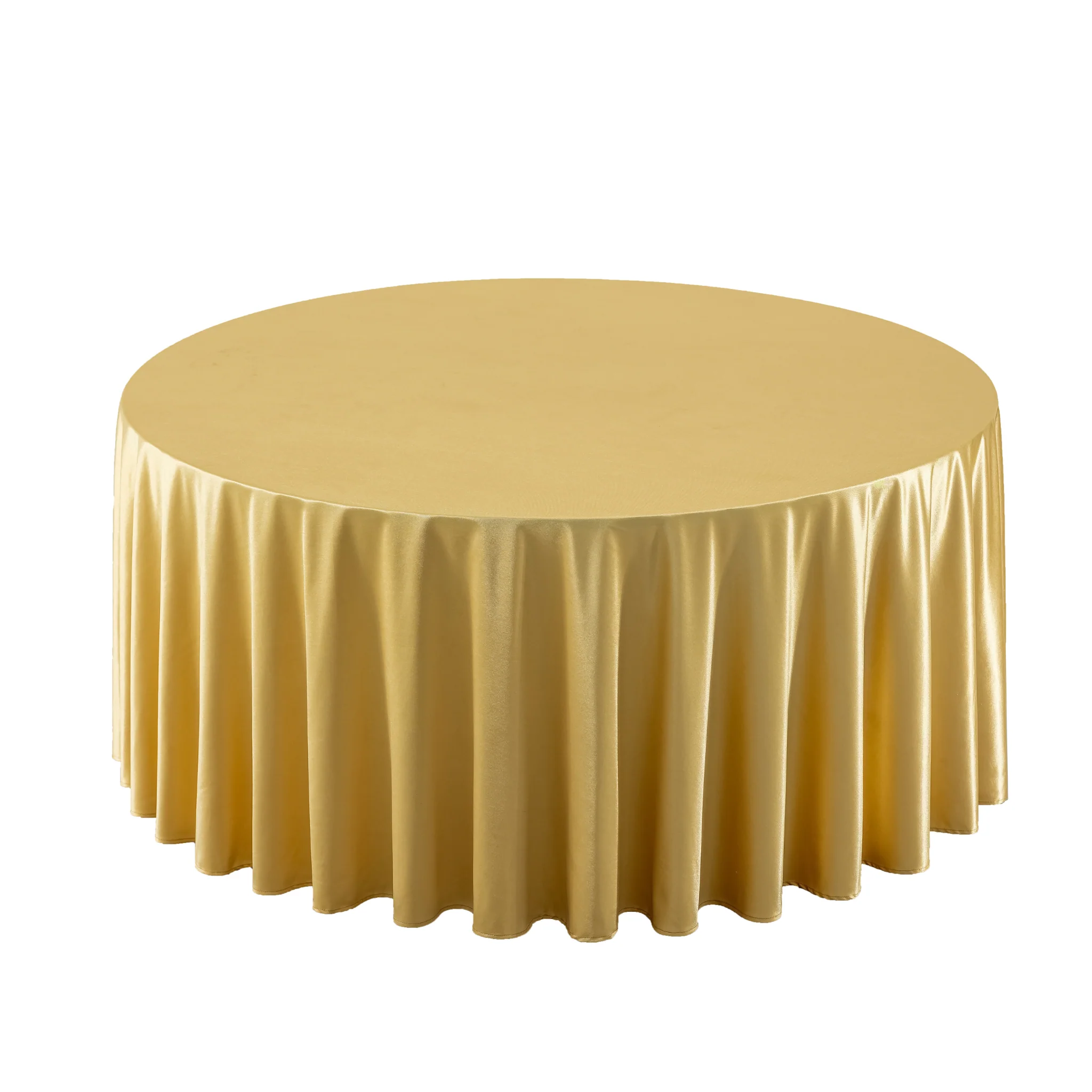 Premium Satin (Wrinkle-Resistant) 120" Round Tablecloth - Gold Antique - Image 4
