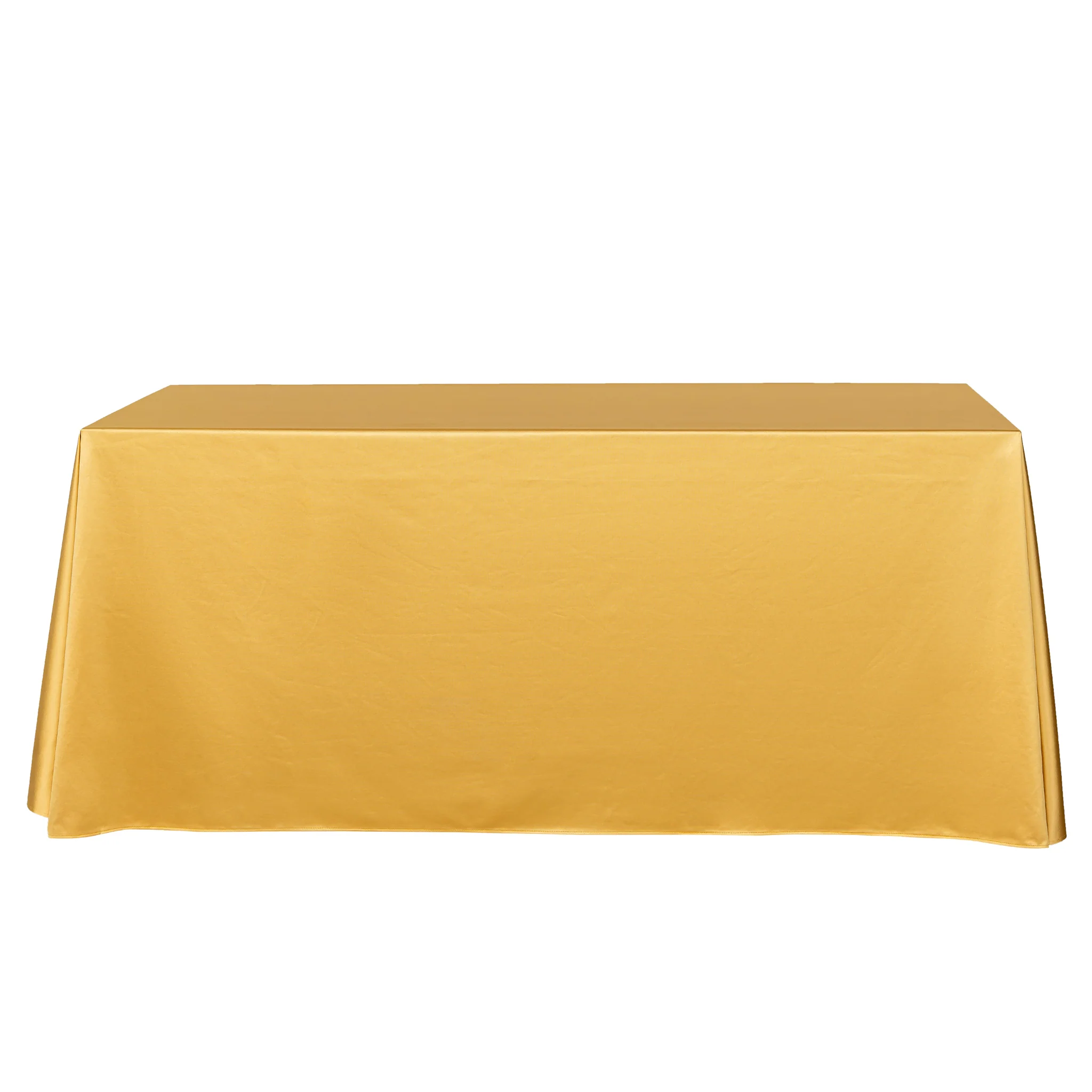 Premium Satin (Wrinkle-Resistant) 90"x156" Rectangular Tablecloth - Gold Antique - Image 5