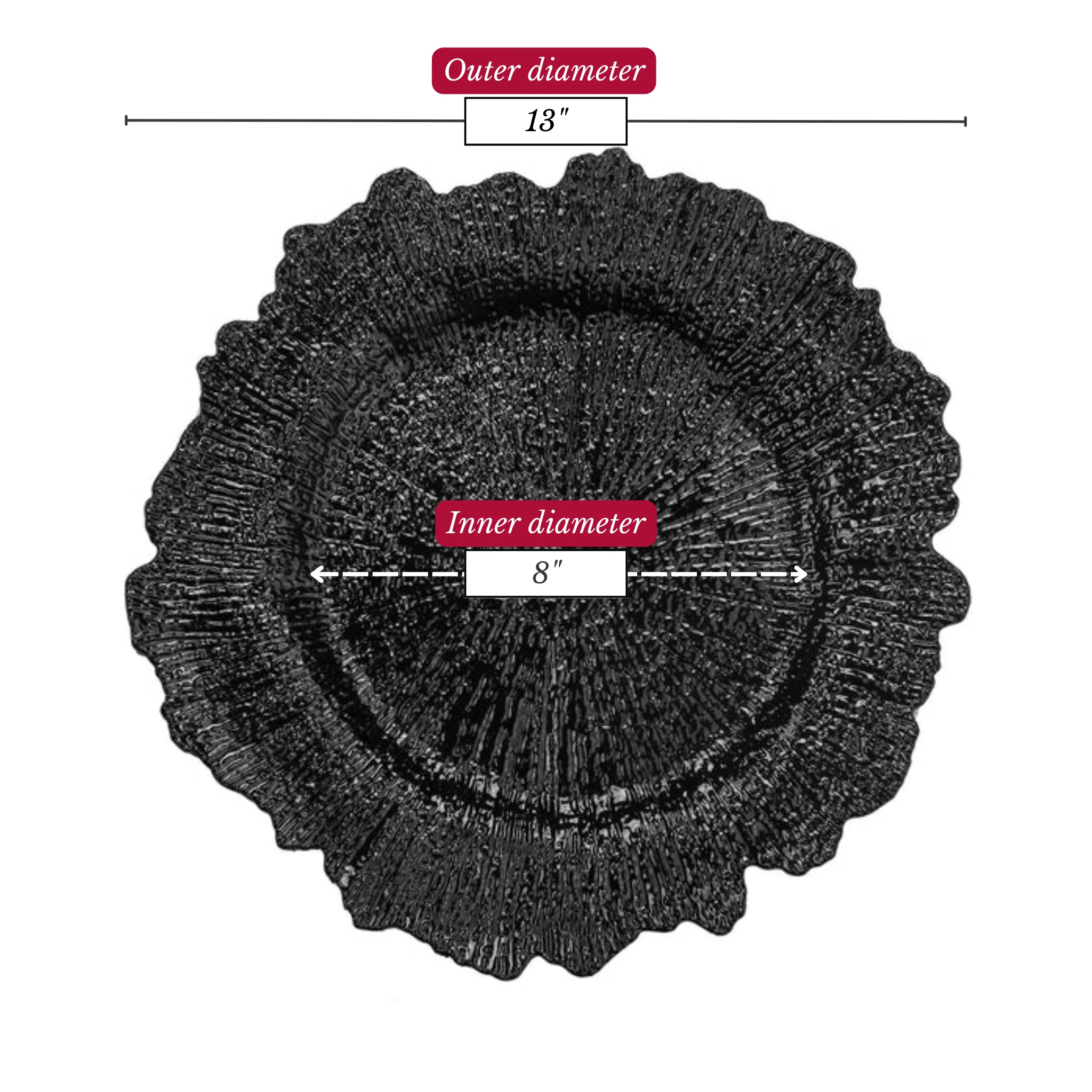 Reef Acrylic Charger Plate - Black - Image 3