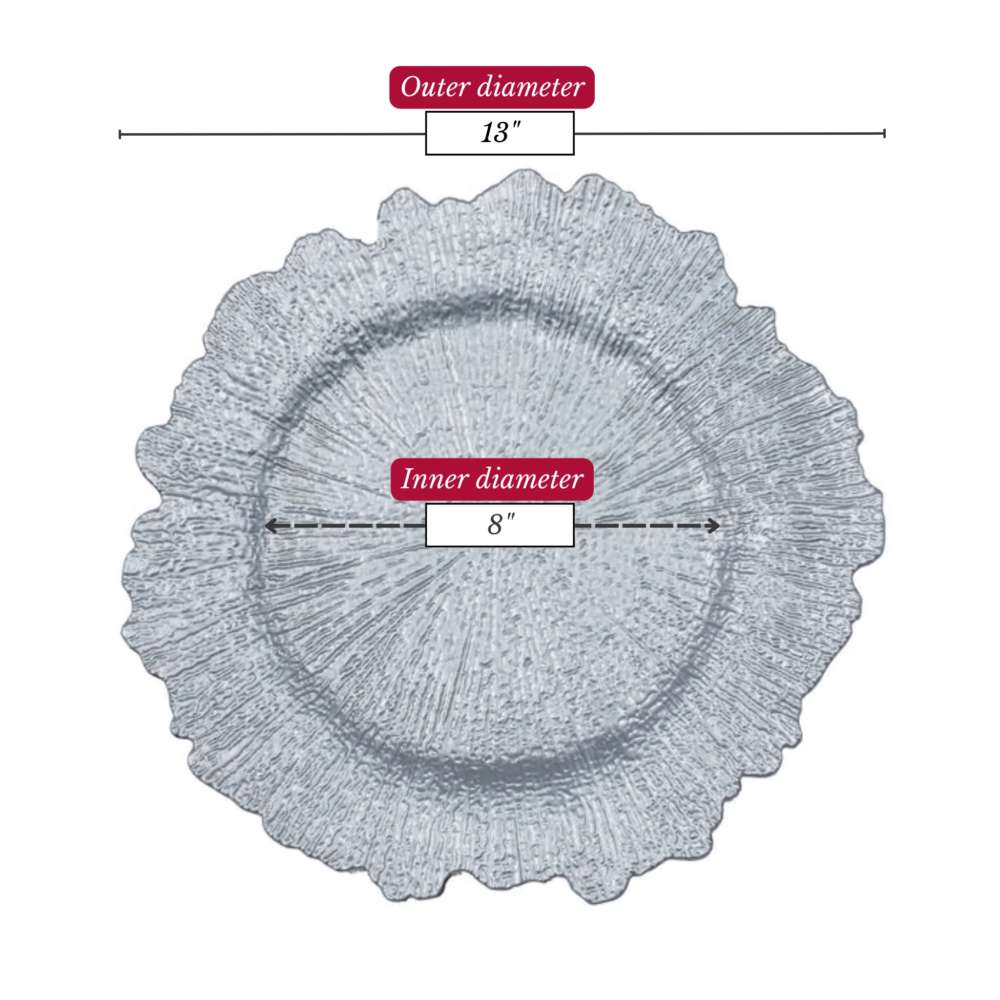 Reef Acrylic Charger Plate - Silver - Image 5