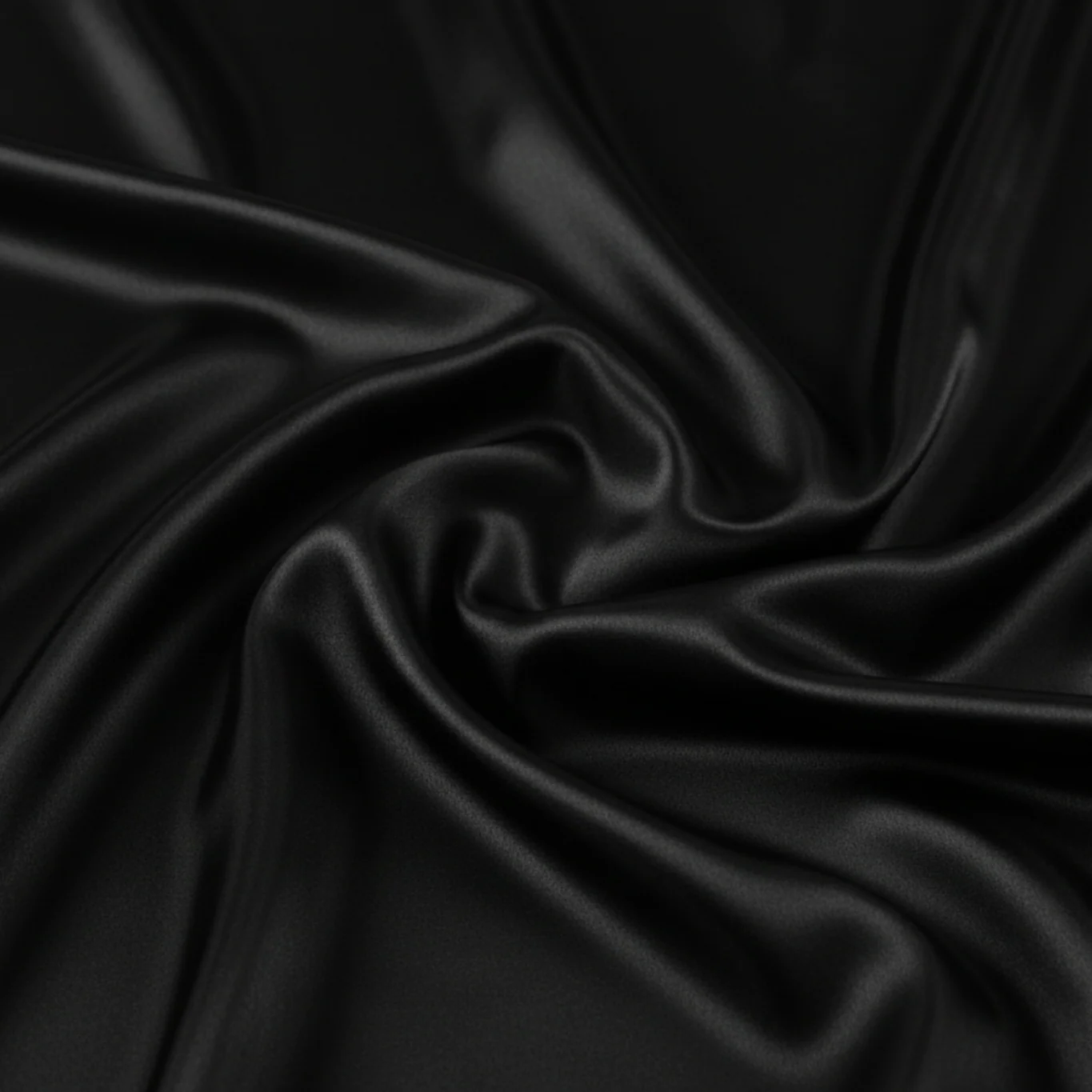 Satin 120" Round Tablecloth - Black - Image 4