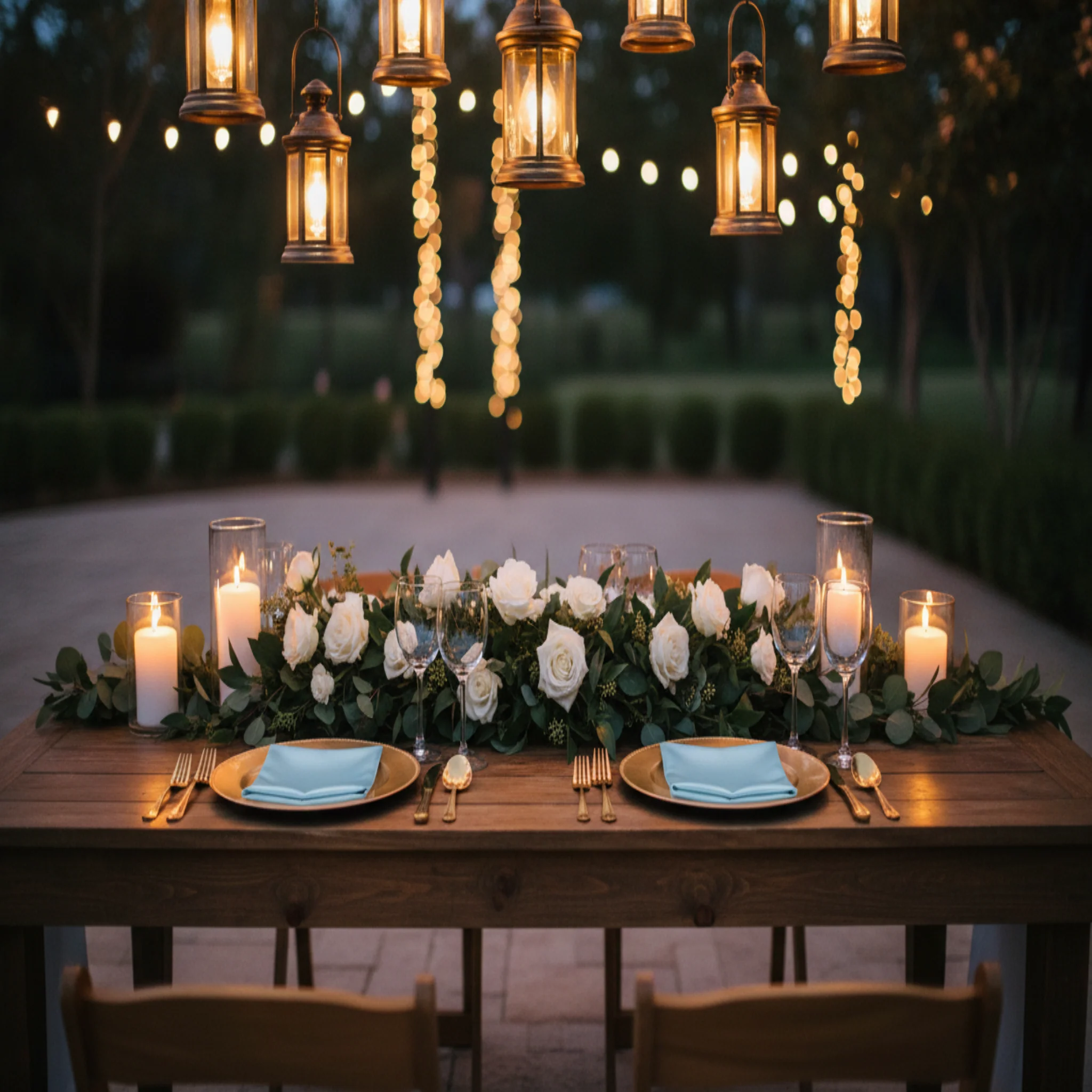 Satin Napkin 20"x20" - Baby Blue - Image 4