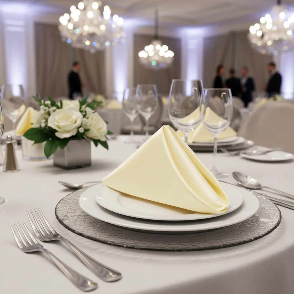 Satin Napkin 20"x20" - Yellow - Image 3