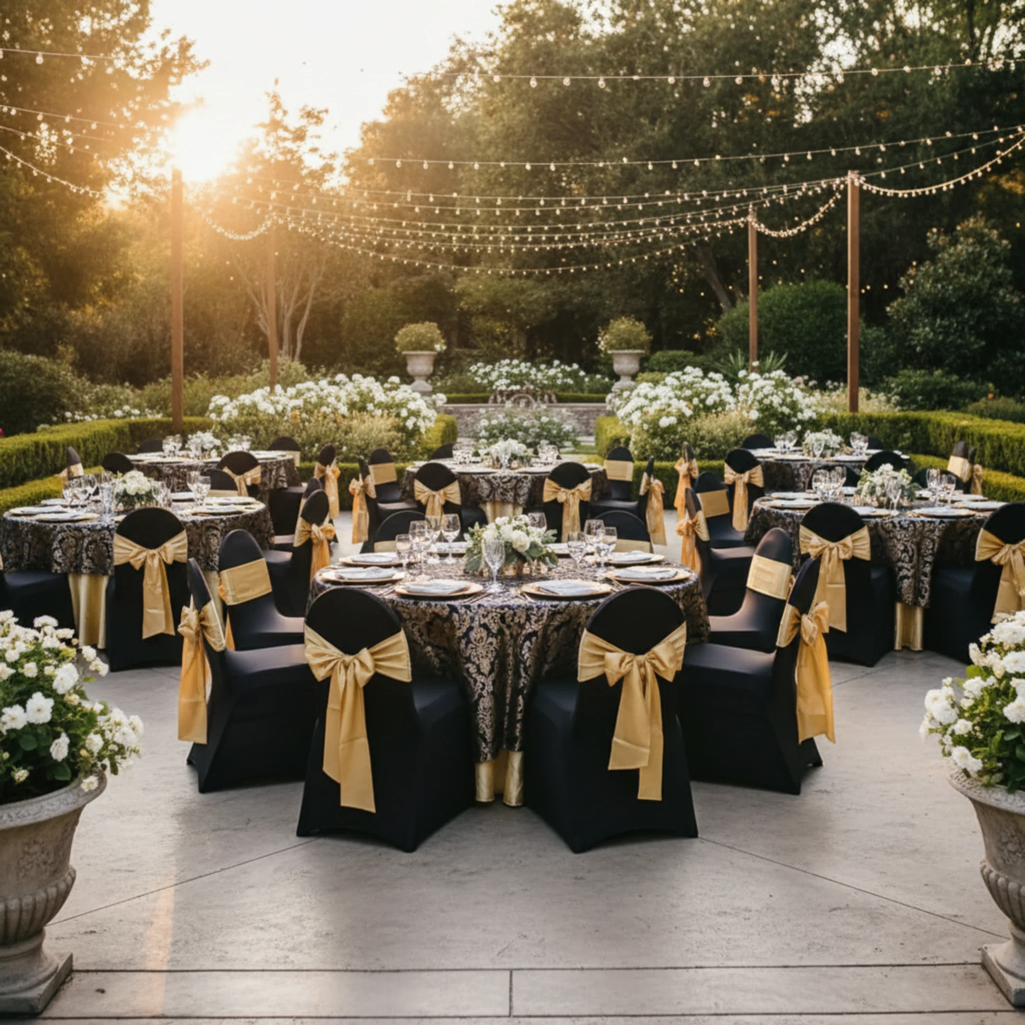 Standard Satin Chair Sash - Bright Gold - Image 3