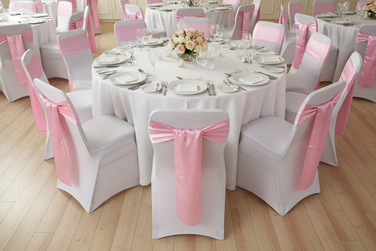 Standard Satin Chair Sash - Medium Pink - Image 3