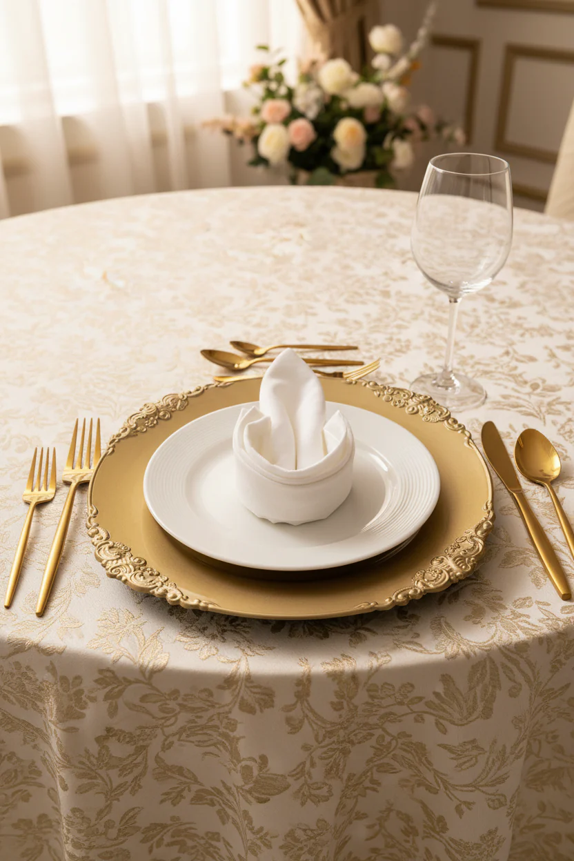 Vintage Round Charger Plate - Champagne - Image 7