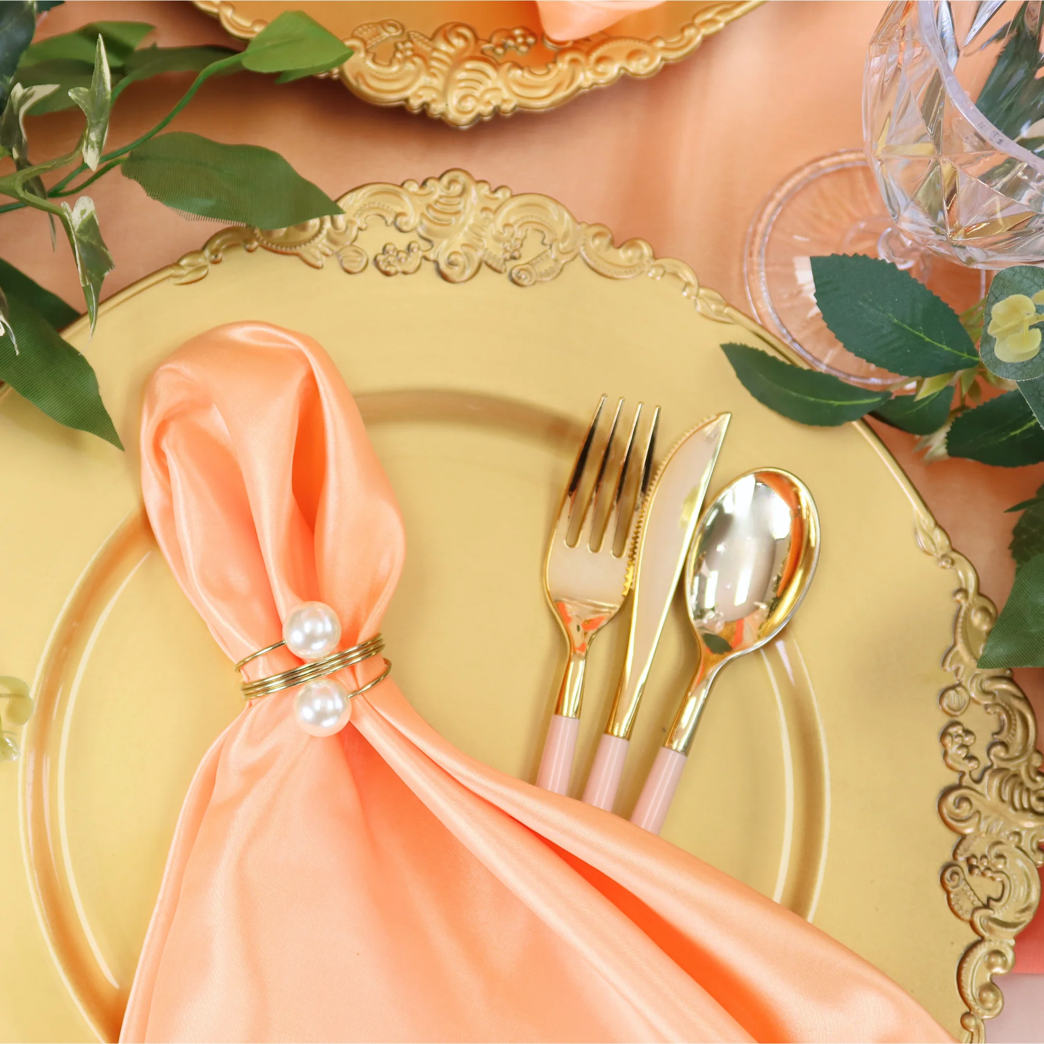 Vintage Round Charger Plate - Gold - Image 5