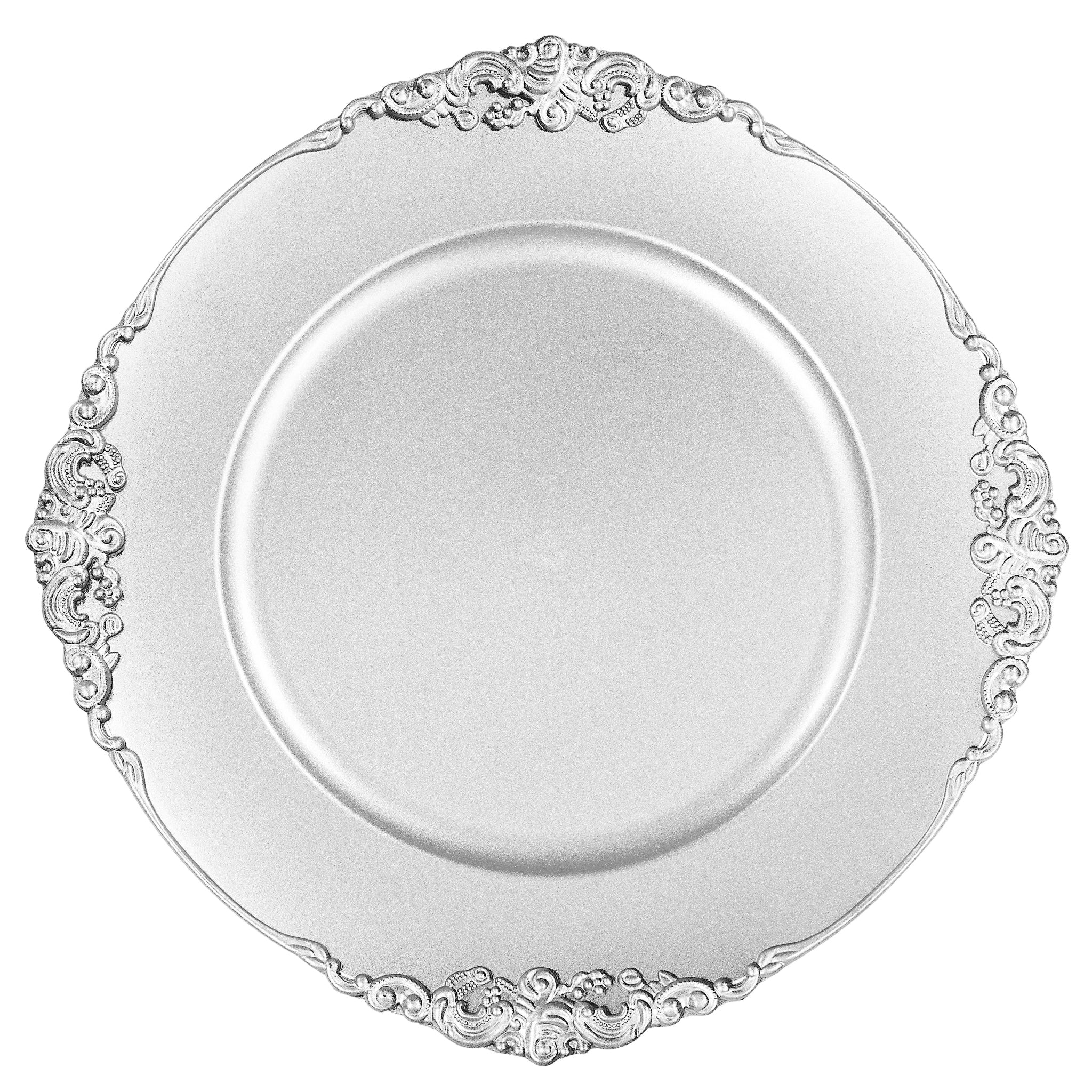 Vintage Round Charger Plate - Silver - Image 3